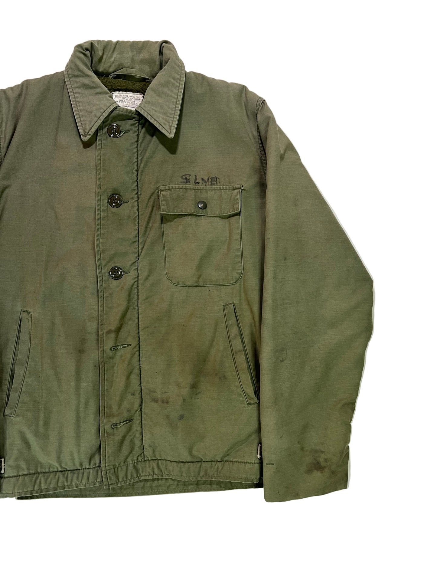Vintage A-2 Deck Jacket Olive Green - Broken Zipper