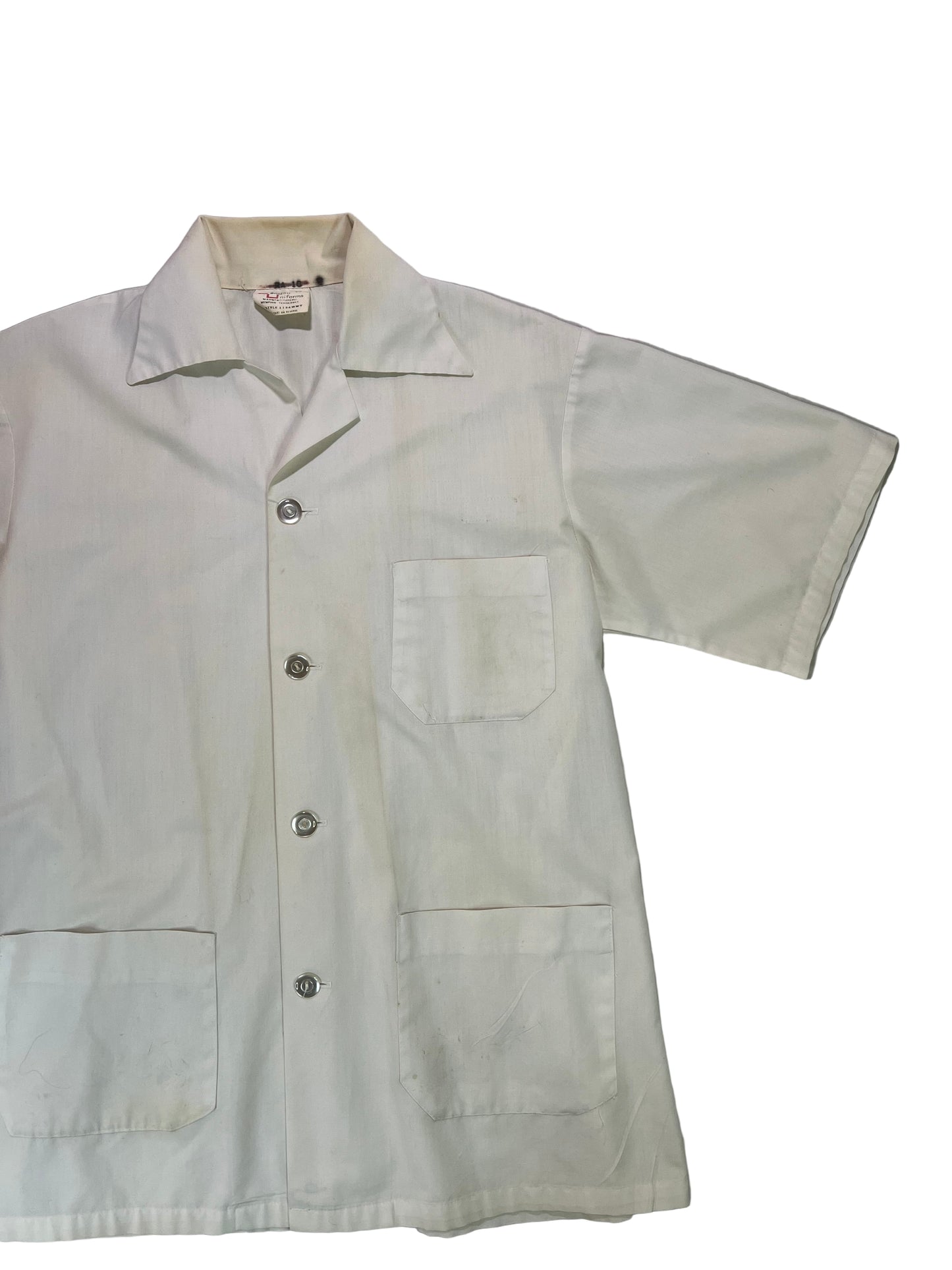 1963 White Button Down Nurses Uniform