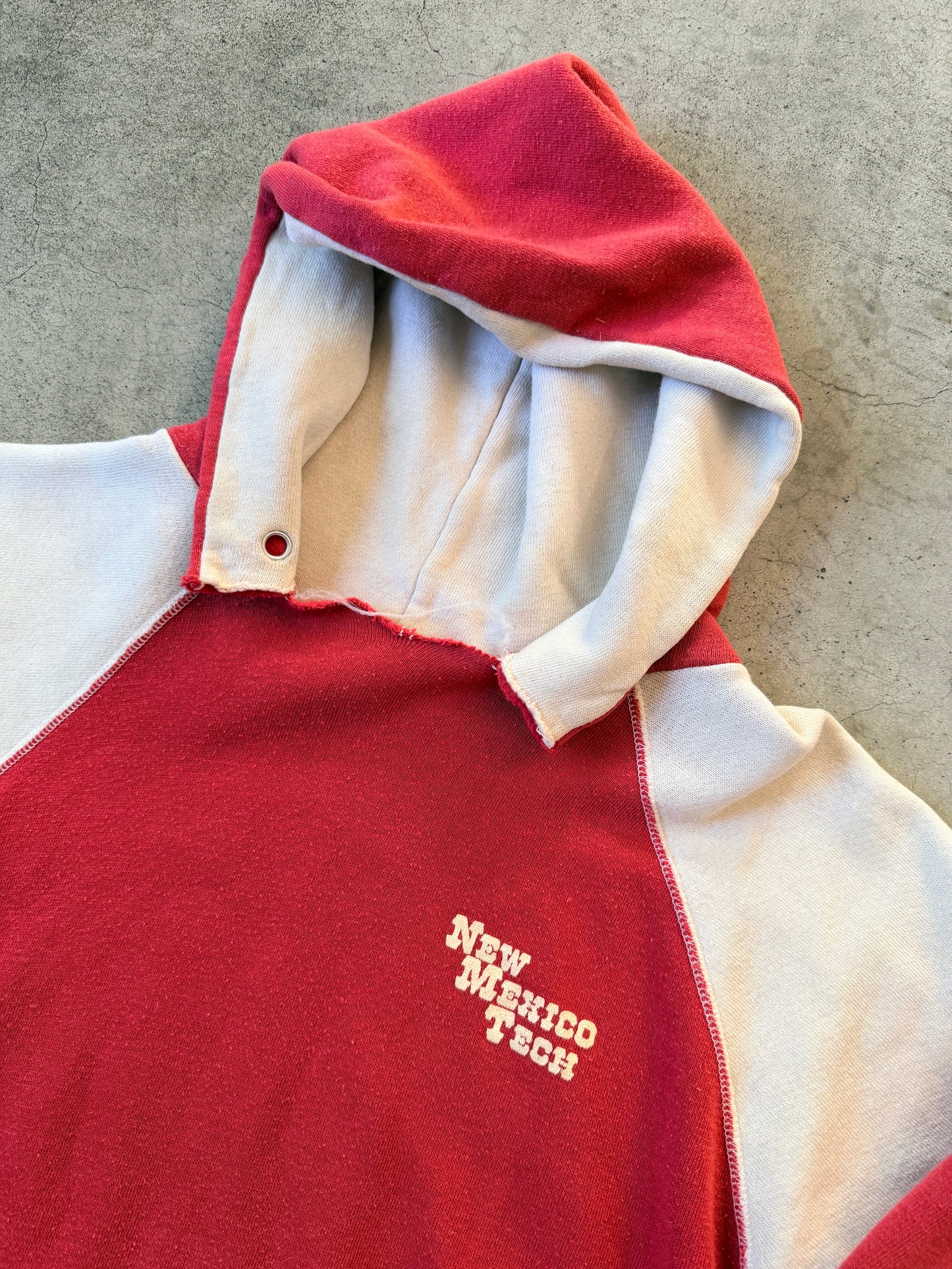 Vintage New Mexico Tech Two Tone Hooded Sweatshirt
