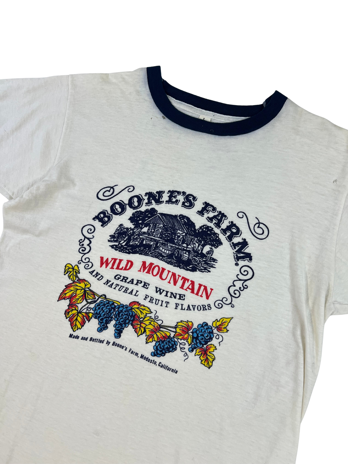 70s Boones Farm Wild Mountain Navy Blue Ringer T-shirt