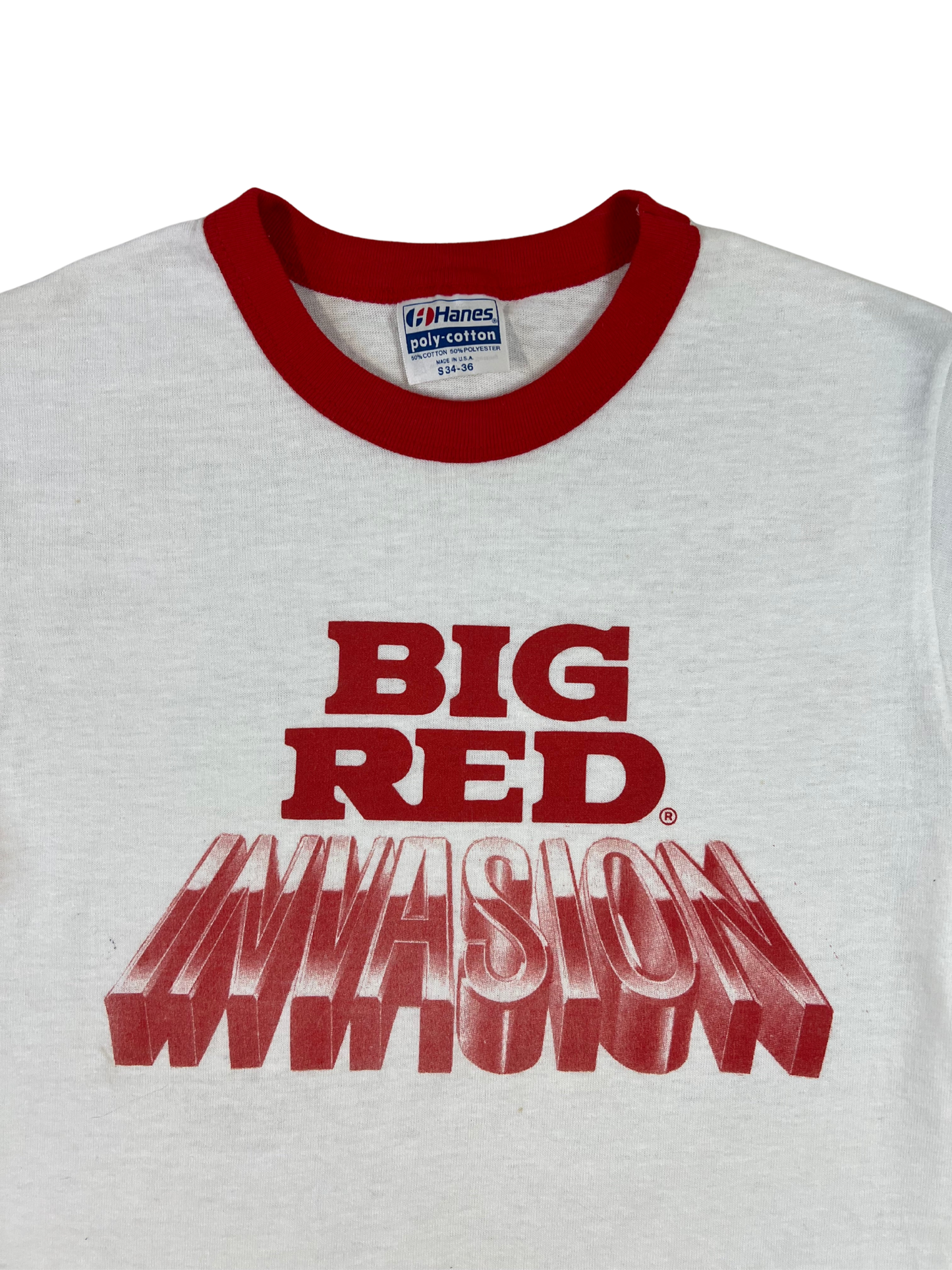 80s Big Red Invasion Ringer T-shirt