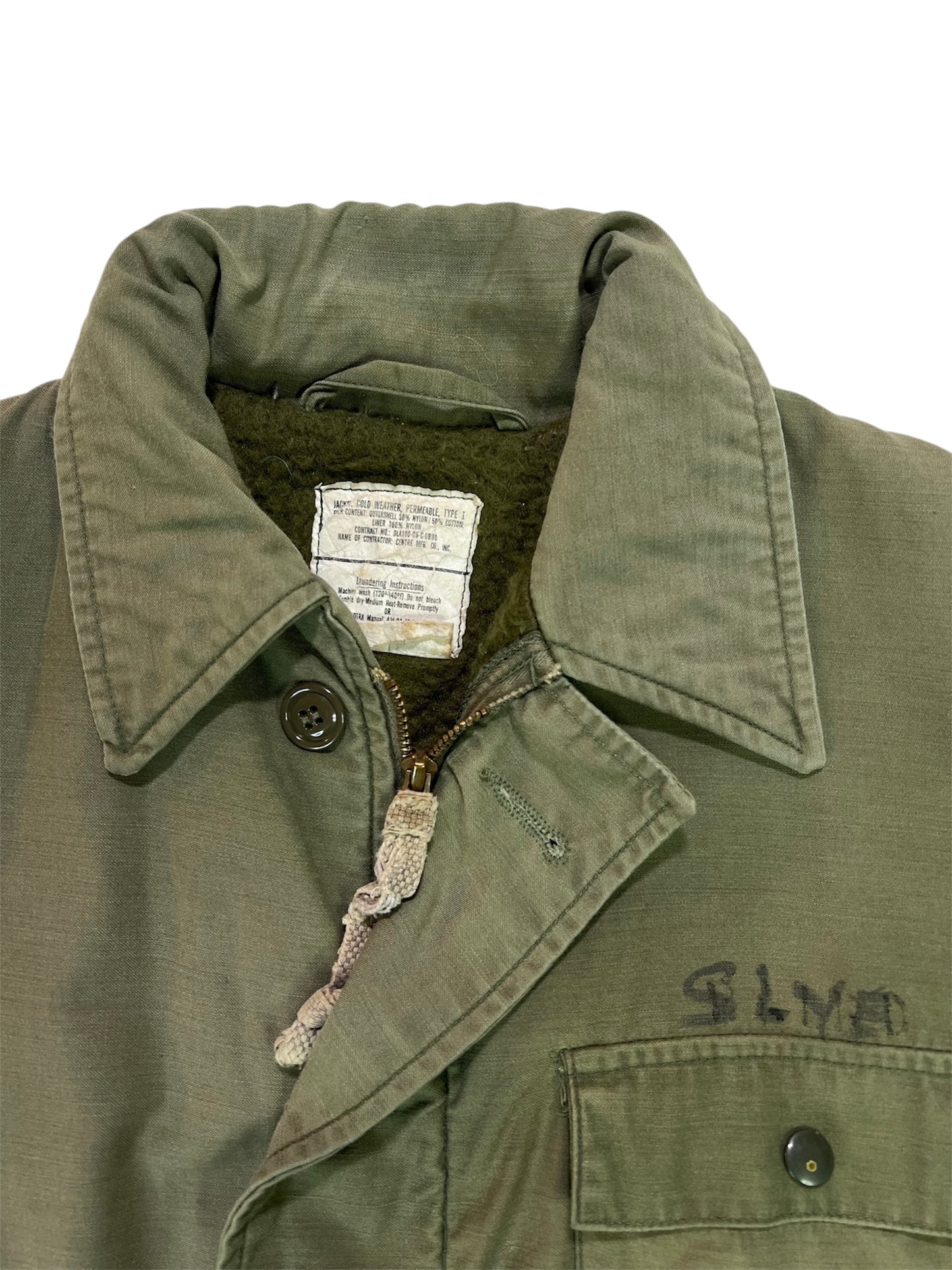 Vintage A-2 Deck Jacket Olive Green - Broken Zipper
