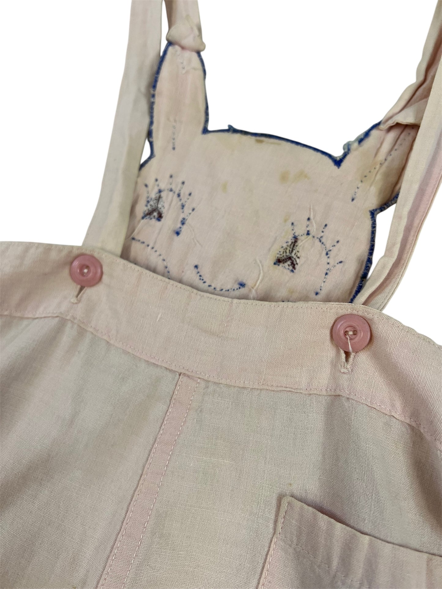 1950s Children’s Pastel Pink Bunny Overalls