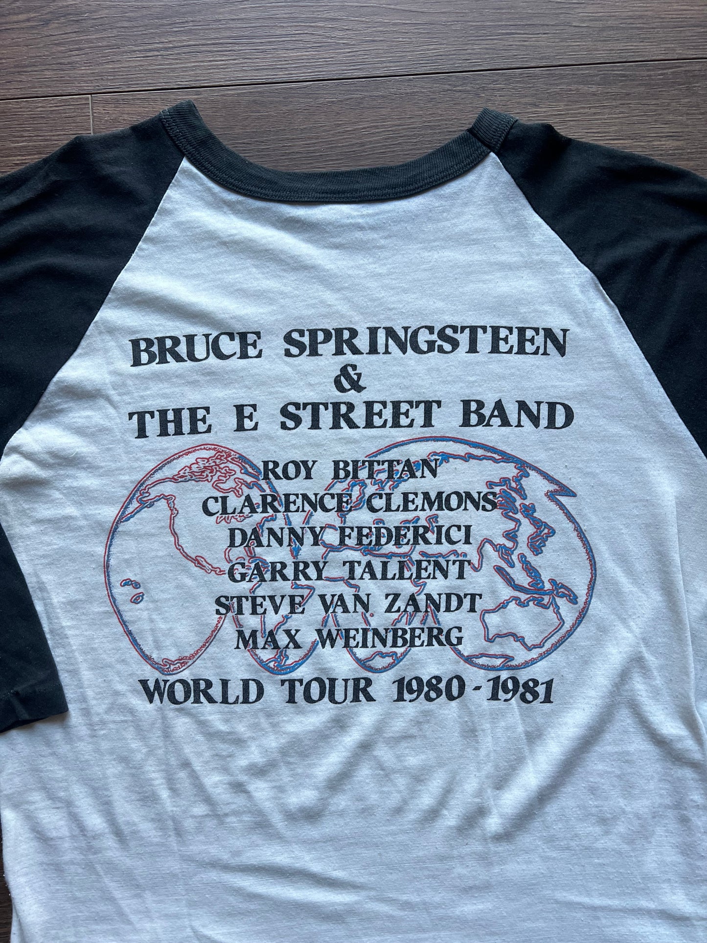 1981 Bruce Springsteen and The E Street Band "World Tour" Baseball T-shirt